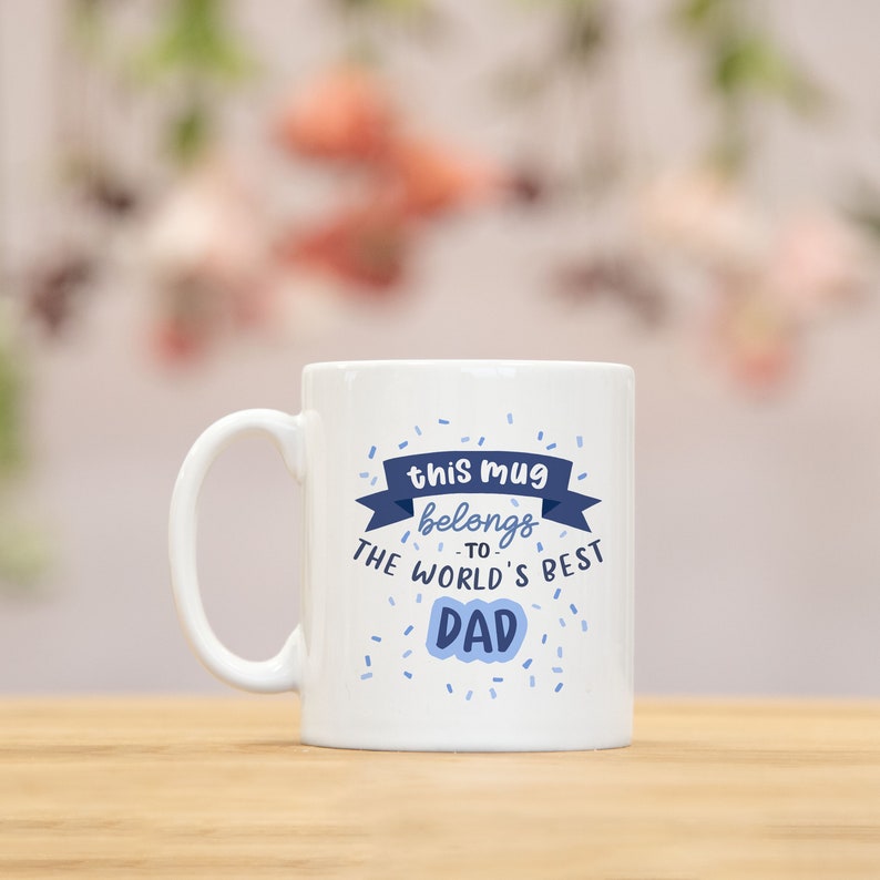 Taza del mejor papá del mundo, regalo del padre, regalo para él, día del padre, regalo del día del padre, taza de papá, regalo de cumpleaños, mejor papá, taza azul, mg056 imagen 1