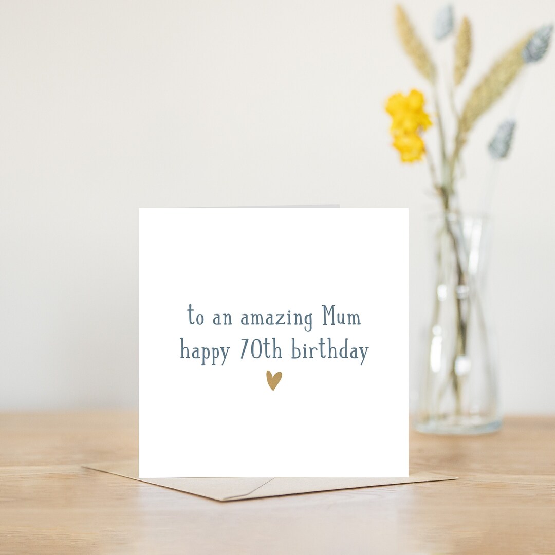 70th Birthday Card for Mum 70th Birthday Personalised 70th Card for Mum ...