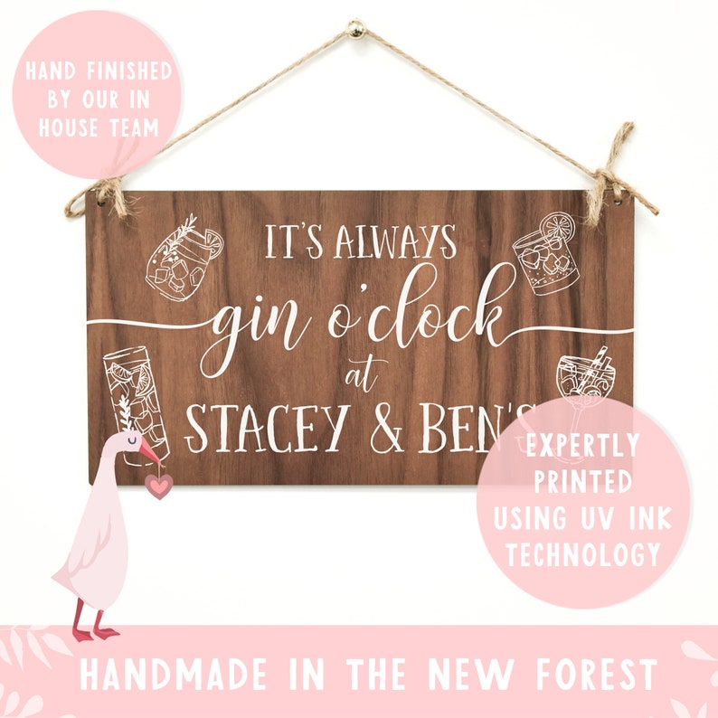 Gin Sign, Gin Gift, Gin Plaque, Gin and Tonic Gift, Gin and Tonic Present, Gin Present, Friend Gift, Gin lover, Gin OClock, Prosecco, AM62 image 2