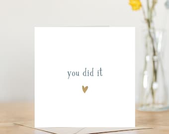 You did it congratulations card | congratulations new job | congratulations job graduation | congrats grad exam job new job card