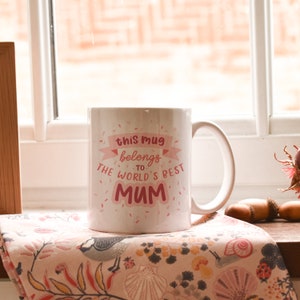 Best Mum Mug, mother gift, gift for her, mummy grandma gift for mom, pink mothers day present, wife for sister, birthday gift, gift, mg044 zdjęcie 3
