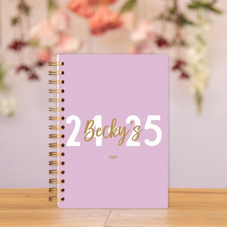 Academic 2024-2025 Diary Personalised Week to view A5 Dated Planner or A4 Dated Planner student planner back to school university college Lilac