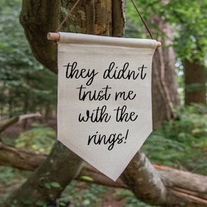 They didn't trust me, with the rings, ring bearer sign, page boy sign, wedding sign, funny wedding sign, ring security, ring bearer, PE15 image 3