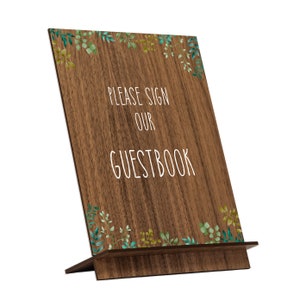 Wedding guest book, alternative unique guestbook, personalised guest book , green foliage eucalyptus, wooden guest book, rustic wedding PG9 image 9