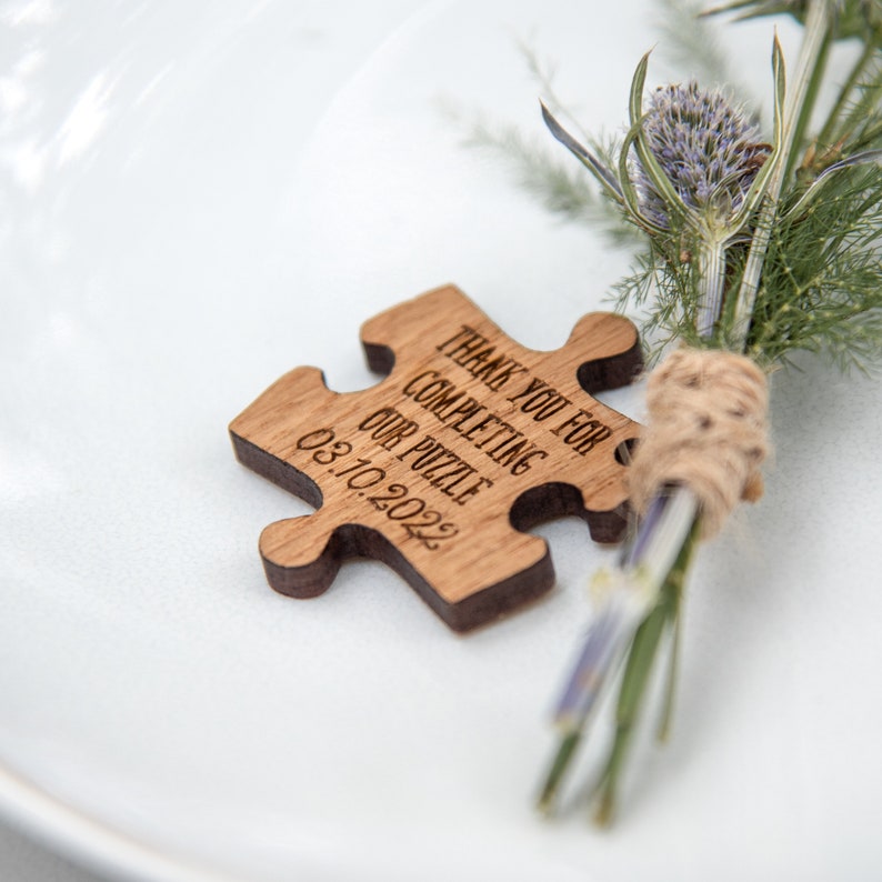 Custom Wedding Favors Puzzle Favors Puzzle Piece Favors Puzzle Decor Puzzle Decorations Puzzle Pieces Wedding Table 10TD image 5