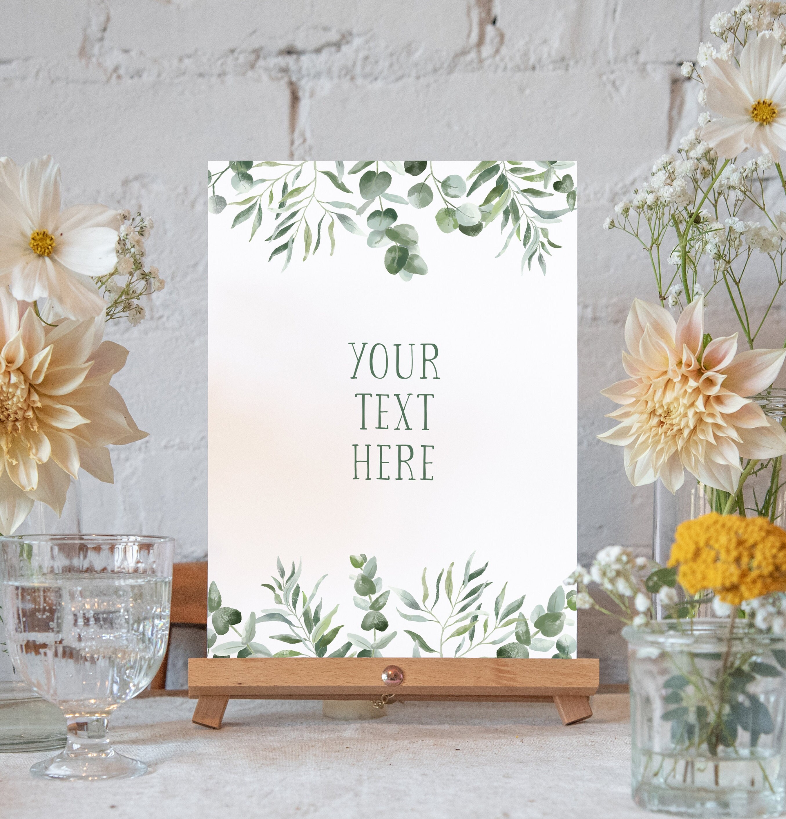 Custom Printable Easel Welcome Sign Blush Bridal Shower Decorations Blush,  Ivory and Green Bridal Shower Decor Custom Welcome Poster 