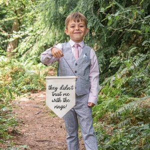 They didn't trust me, with the rings, ring bearer sign, page boy sign, wedding sign, funny wedding sign, ring security, ring bearer, PE15 image 2