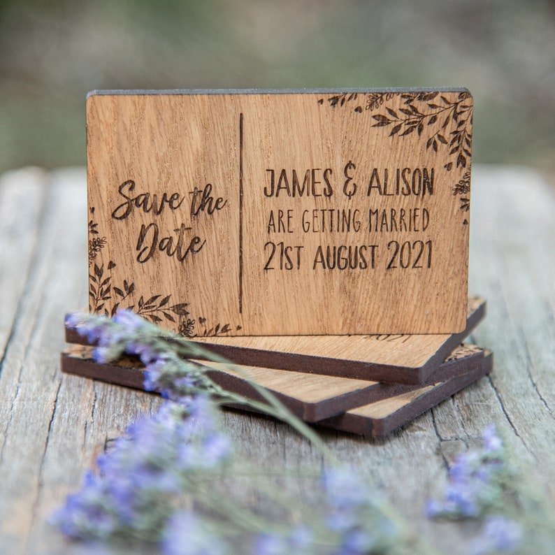 Save the date with optional magnets, wood wedding magnets, wooden save the date, rustic wedding, announcement, wood save the date, 18std image 1