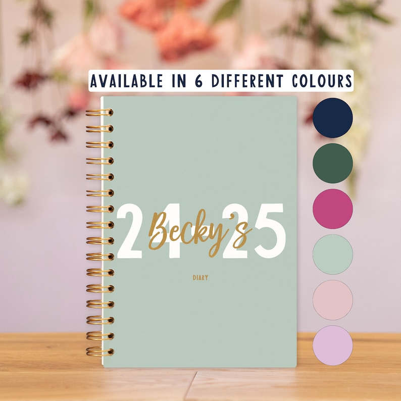 Academic 2024-2025 Diary Personalised Week to view A5 Dated Planner or A4 Dated Planner student planner back to school university college image 1