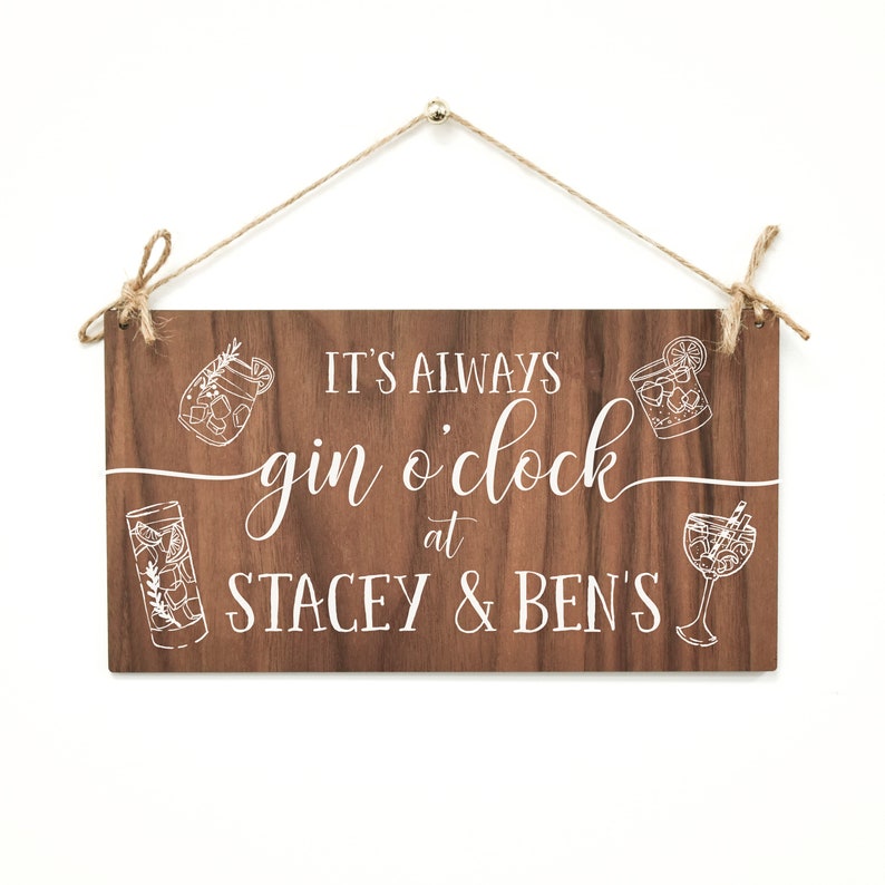 Gin Sign, Gin Gift, Gin Plaque, Gin and Tonic Gift, Gin and Tonic Present, Gin Present, Friend Gift, Gin lover, Gin OClock, Prosecco, AM62 image 1