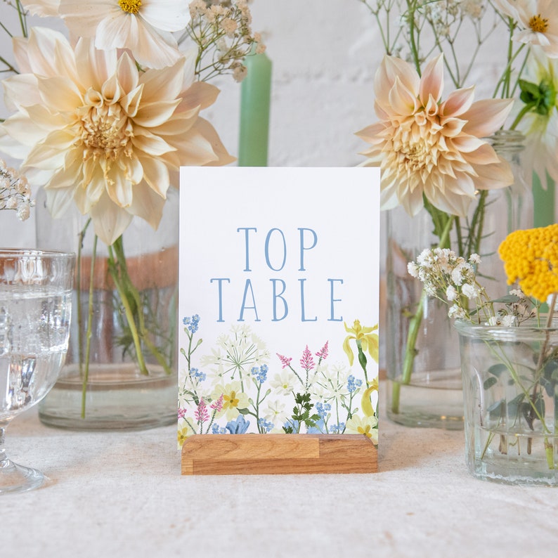Table numbers wildflower 1-25 Top Table wedding table number cards wedding decor wedding table decor table signs for reception image 3