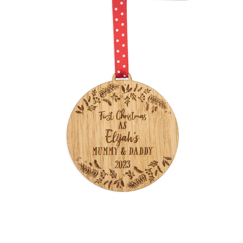 New parents ornament, new parents gift, new parent gift, new parents, gift for new parents, christmas ornament, first christmas, OAK17 image 4