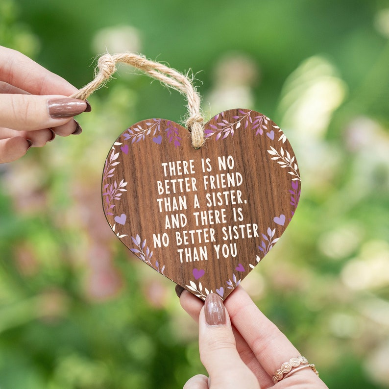 Gift for sister birthday gift There is no better friend than a sister wooden plaque sister gift for best friend AM23 image 1