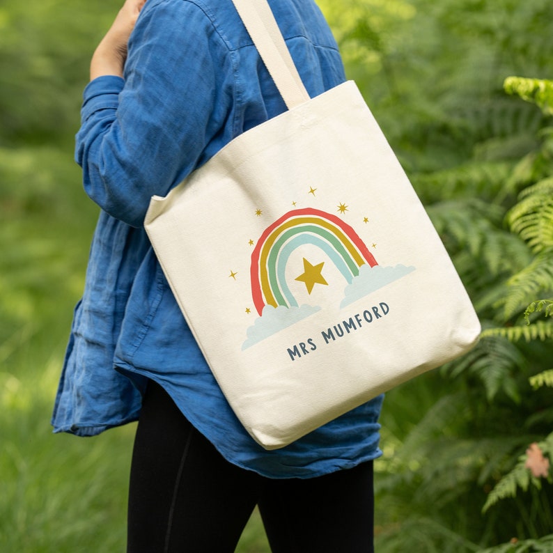 Teacher bag for thank you teacher teacher gift teacher tote bag teacher appreciation gift for teacher teacher tote custom teacher bag image 1