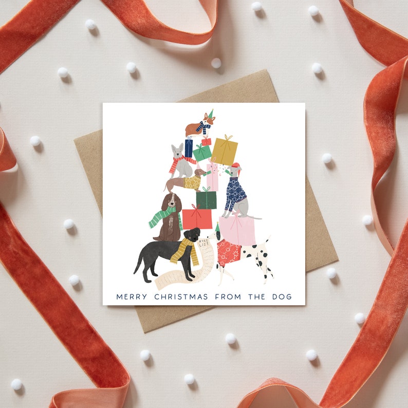 Christmas card from the dog christmas card merry christmas dog card funny christmas card dog dad cute christmas card dog mum card image 3