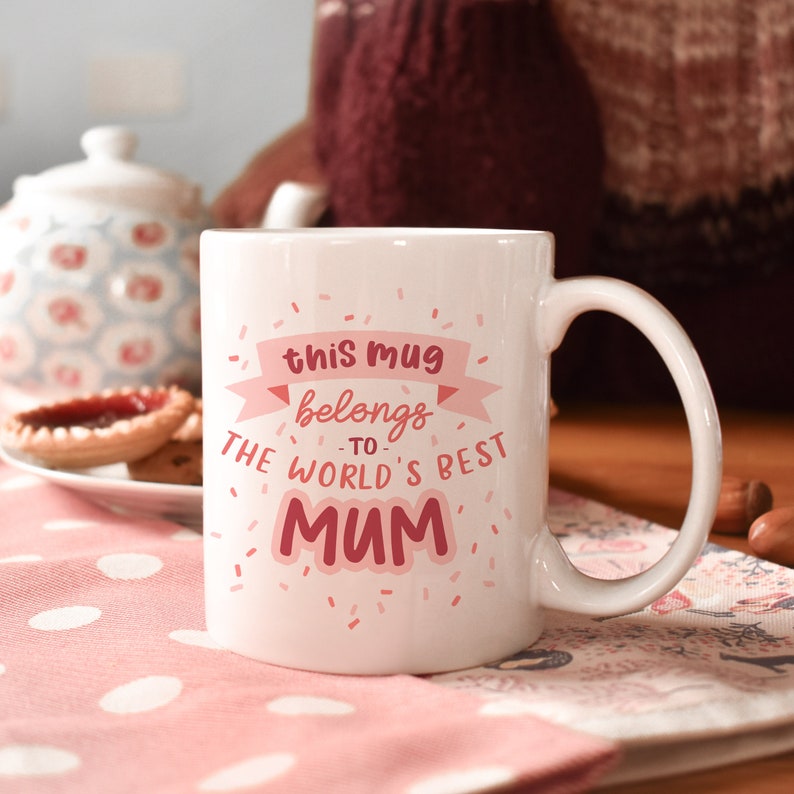Best Mum Mug, mother gift, gift for her, mummy grandma gift for mom, pink mothers day present, wife for sister, birthday gift, gift, mg044 zdjęcie 2