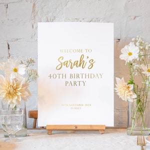 Gold birthday sign | welcome sign birthday sign | rose gold birthday decorations | birthday welcome |  birthday party decor decorations