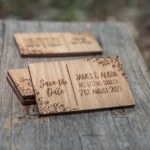 Save the date with optional magnets, wood wedding magnets, wooden save the date, rustic wedding, announcement, wood save the date, 18std image 4