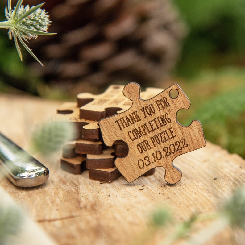 Custom Wedding Favors Puzzle Favors Puzzle Piece Favors Puzzle Decor Puzzle Decorations Puzzle Pieces Wedding Table 10TD image 1