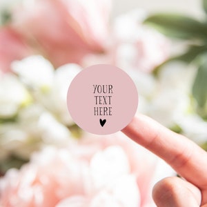 Personalised custom sticker cute circle custom stickers for wedding round favor stickers handmade stickers for business 12 colours Pink