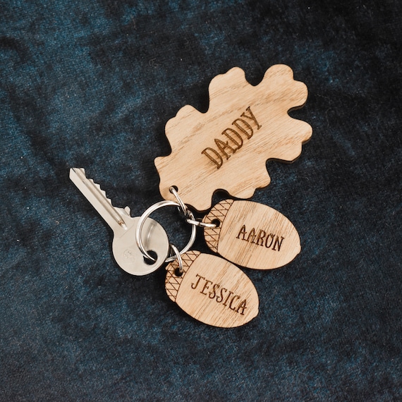 Porte-clés personnalisé grand-père / grand-père 'Ce grand-père est aimé  par' porte-clés avec étiquettes gravées avec les noms des petits-enfants  / cadeau de grand-père -  France