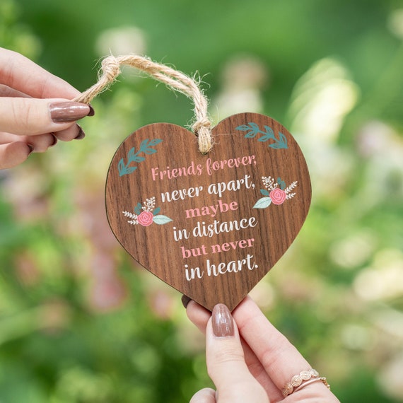 Friends Forever, Never Apart, Friendship Gift, Best Friend Gift, Long  Distance, Gifts for Her, Colleague Leaving Present, Wooden Heart Gift 