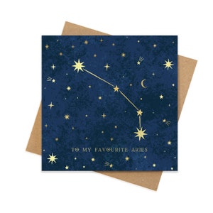 Aries constellation card zodiac greeting card star sign astrology card constellations star sign card zodiac horoscope card image 2