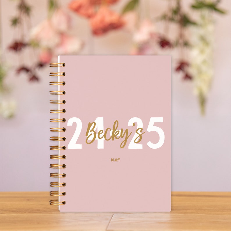 Academic 2024-2025 Diary Personalised Week to view A5 Dated Planner or A4 Dated Planner student planner back to school university college Pink