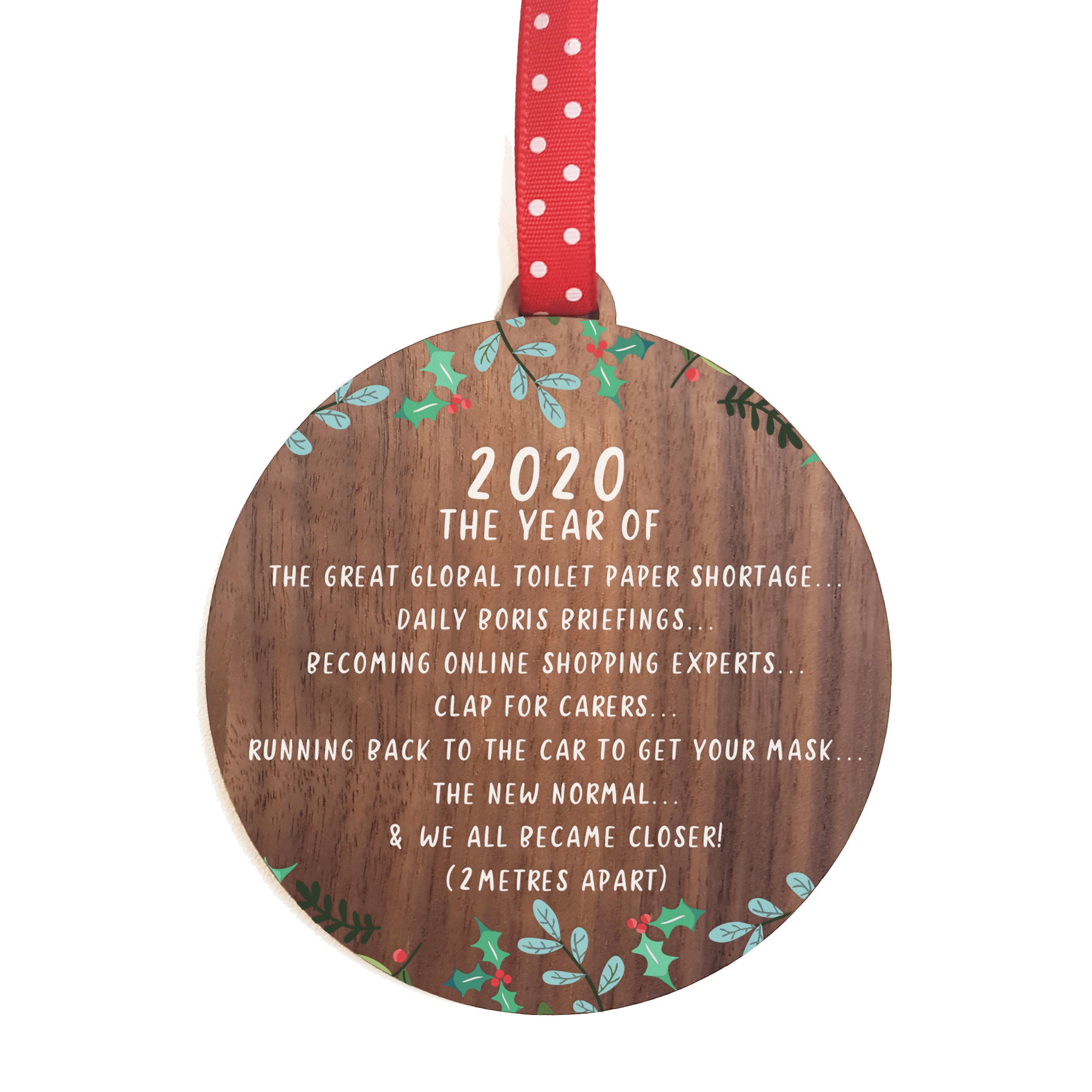 Remembering 2020 Christmas Bauble - Lockdown 2020 Decoration - Self I…
