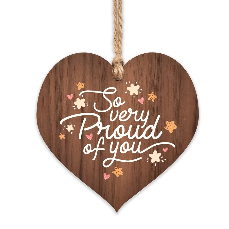So Very Proud of You 2020 Wooden Heart Congratulations Motivational Inspirational Gift Gifts for Her Friends Exams Family AM57 image 2