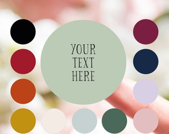 Votre texte ici stickers mariage - couleur au choix | stickers personnalisés | étiquettes commerciales texte | rond autocollants de fête |