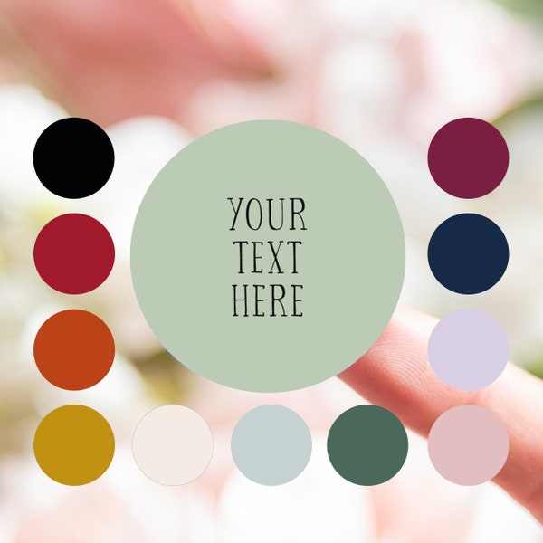 Ihr Text hier Hochzeitsaufkleber - Farbe wählen | individuelle Aufkleber personalisiert | Text Business Labels | runde Aufkleber |