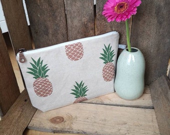 Kulturtasche "Ananas" beige