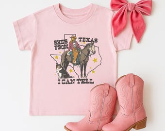Shes From Texas I can Tell Shirt, Ella Langele Tee, Country Music Tee, Baby Romper, Texas Cowgirl Shirt, Concert shirt for kids
