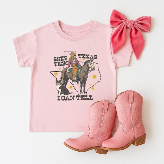 Shes From Texas I can Tell Shirt, Ella Langele Tee, Country Music Tee, Baby Romper, Texas Cowgirl Shirt, Concert shirt for kids