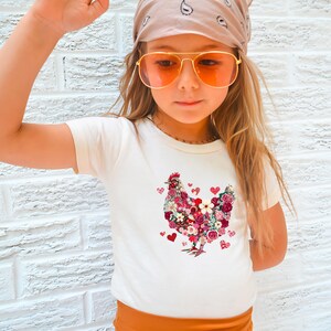 Chickens farm animals T-shirt for Kids, farm animal tee for girls, animal T-shirt for girls, Cottagecore Shirt, Chicken lover gift