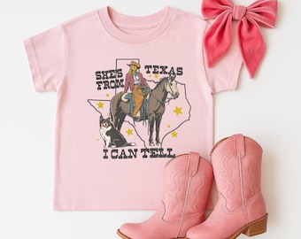 Shes From Texas I can Tell Shirt, Ella Langele Tee, Country Music Tee, Baby Romper, Texas Cowgirl Shirt, Concert shirt for kids