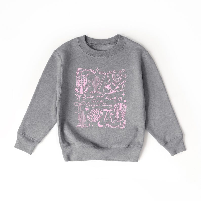 Cowgirl Boots and Bling—It's a Cowgirl Thing Shirt, Toddler Sweatshirt, Girls Western Tee, Stay Wild Cowgirl, Country Concert Top image 8