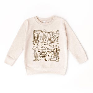 Cowgirl Boots and Bling—It's a Cowgirl Thing Shirt, Toddler Sweatshirt, Girls Western Tee, Stay Wild Cowgirl, Country Concert Top image 3