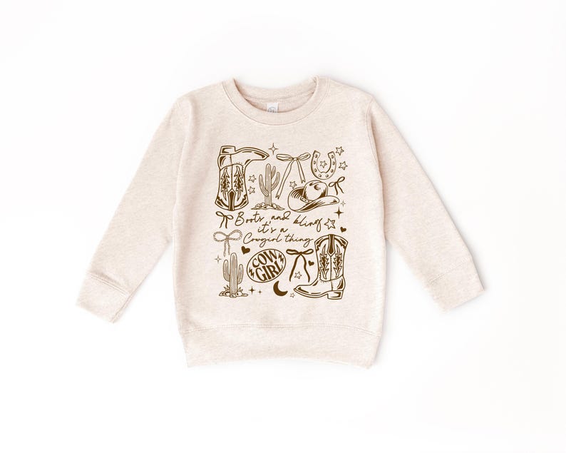 Cowgirl Boots and Bling—It's a Cowgirl Thing Shirt, Toddler Sweatshirt, Girls Western Tee, Stay Wild Cowgirl, Country Concert Top image 3