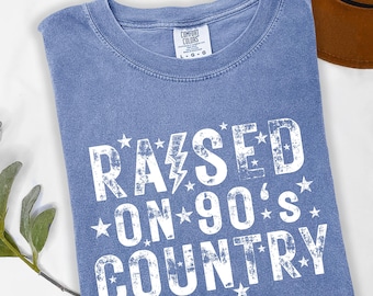 Raised on 90s country T-shirt, Country girl shirt, Vintage style Tee, Oversized Country Concert Shirt, western style t-shirt