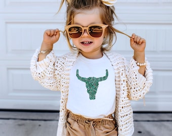 Western-style turquoise long horn T-shirt, Cowgirl shirt, Baby Onesie, Country girl Shirt, turquoise shirt, baby gift,
