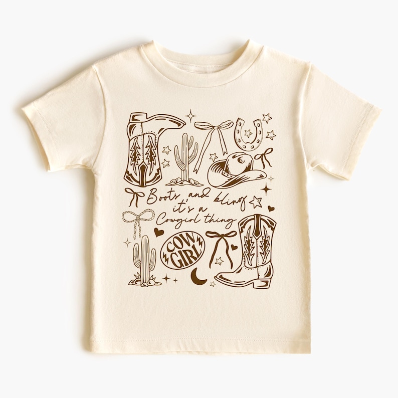 Cowgirl Boots and Bling—It's a Cowgirl Thing Shirt, Toddler Sweatshirt, Girls Western Tee, Stay Wild Cowgirl, Country Concert Top image 2