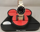 Mickey Mouse Watches, Disney Watch, Citizen Mickey Mouse Watch, Rose Gold Mickey Mouse Watch with Black Dial, Mickey Mouse Silhouette Watch