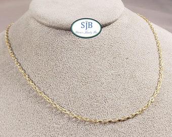 Chains, 14k Gold Chains, 14k Yellow Gold Oval Link Chain, 14k Gold Paperclip Chains, 2.1mm Gold Cable Chains, 20" Gold Cable Chain, #CH816