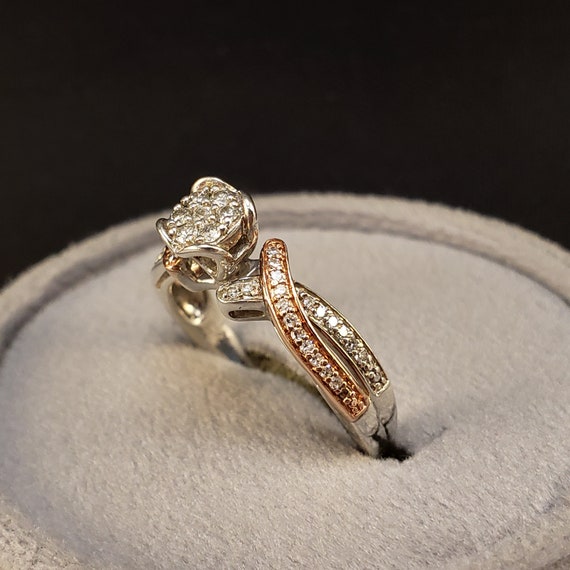 Engagement Rings, Vintage Diamond Ring, 10k Rose … - image 3