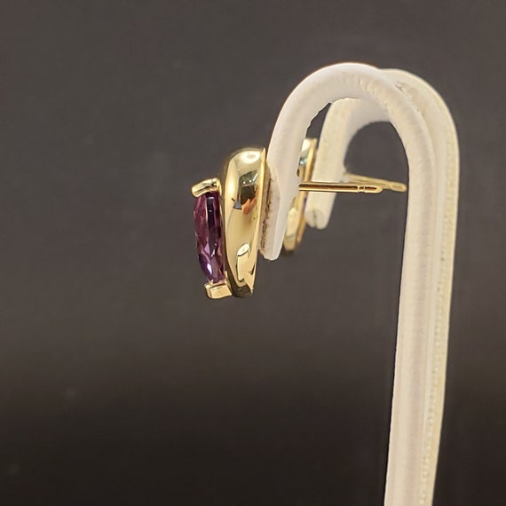 Amethyst Earrings, 14k Amethyst Studs, 14k Yellow… - image 6