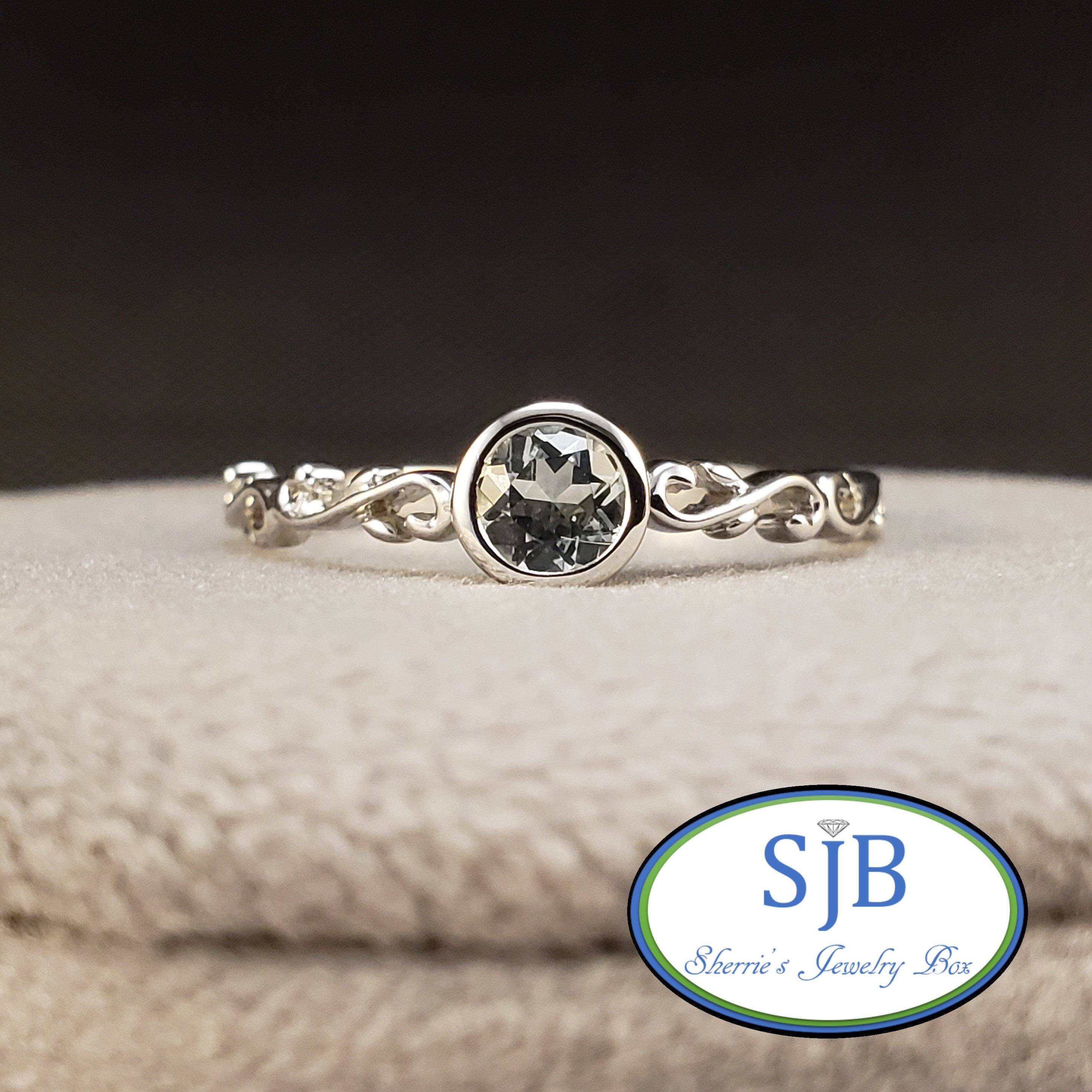 Aquamarine Rings, Bezel Set Aqua Rings, 14k White Gold Aquamarine ...