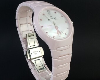 Skagen White Ceramic Watch with Swarovski Crystal Accents Women main image 3