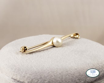 Lapel Pins, 14k Lapel Pin, Vintage Pearl Lapels, Vintage 14k Yellow Gold Pearl Lapel Pin, Vintage Jewelry, June Birthstone Jewelry #C1187